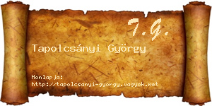 Tapolcsányi György névjegykártya