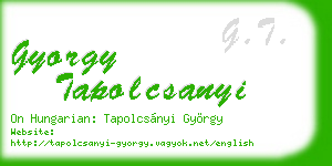 gyorgy tapolcsanyi business card