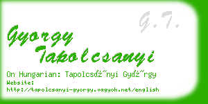 gyorgy tapolcsanyi business card